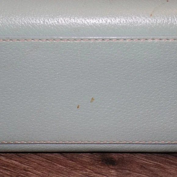 Kate Spade Pebbled Leather Satchel Women Medium Mint Green Good Triple Section - Picture 5 of 16